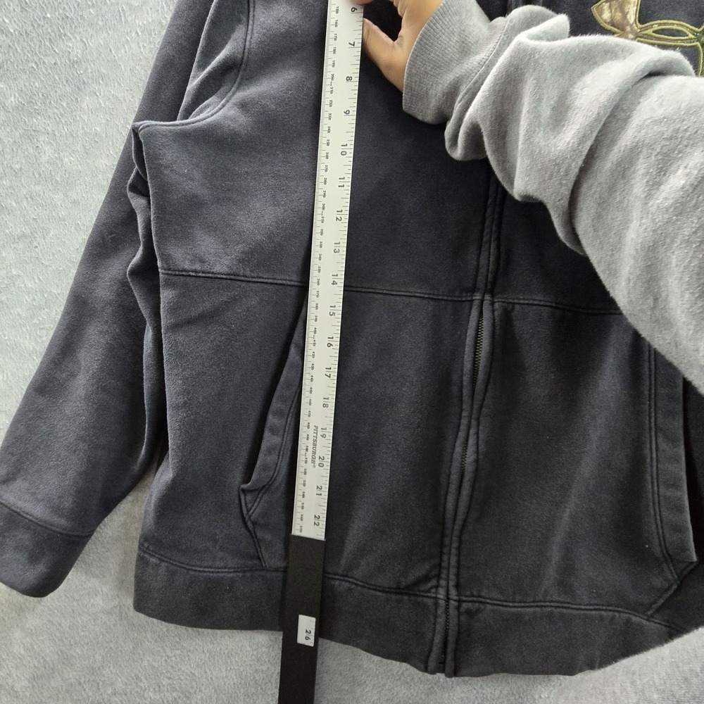 Under Armour Men Hoodie L Black Embroidered Fleece Coldgear Activewear Zipper - Picture 11 of 13